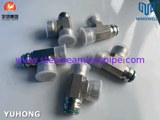 স্টেইনলেস স্টীল অ্যাডাপ্টার Tees NPT G PT SS316L হাইড্রোলিক গঠনের