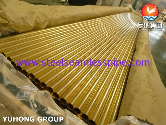ASME SB111 C44300 সিউমলেস ব্রাস টিউব তাপ এক্সচেঞ্জারের জন্য তামা টিউব