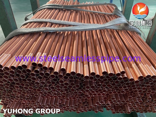 ASME SB111 C12200 তামার ইস্পাত সিউমলেস টিউব তাপ এক্সচেঞ্জারের জন্য নিম্ন ফিন টিউব