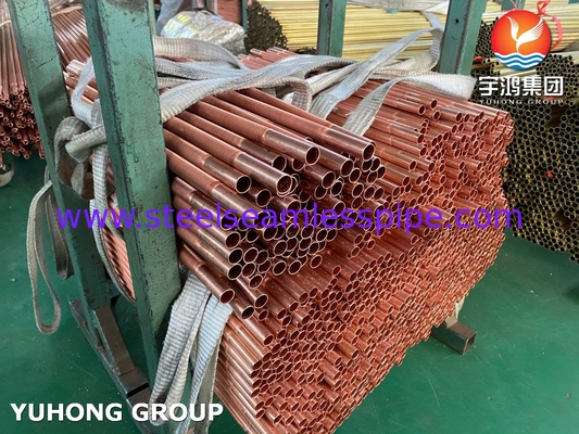 ASME SB111 C12200 তামার ইস্পাত সিউমলেস টিউব তাপ এক্সচেঞ্জারের জন্য নিম্ন ফিন টিউব