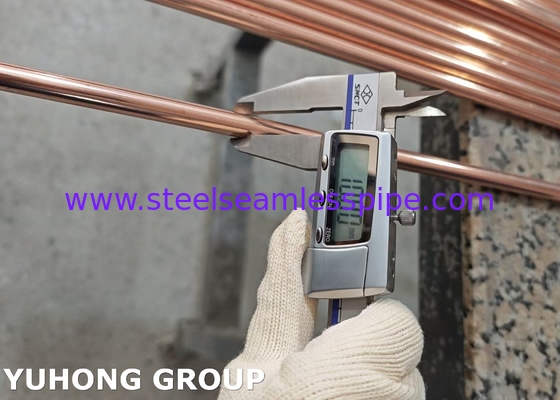 10 * 0.7MM তামা আবৃত বন্ডি টিউব, স্বয়ংক্রিয় যন্ত্রাংশের জন্য তামা ব্রাজড ডাবল-ওয়াল লো কার্বন ইস্পাত টিউব