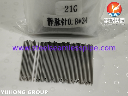 ISO9626 SUS304 21G মেডিকেল স্টেইনলেস স্টীল ভেনোস ইনজেকশন ইগল টিউব ট্রিপল বেভেলড পয়েন্ট
