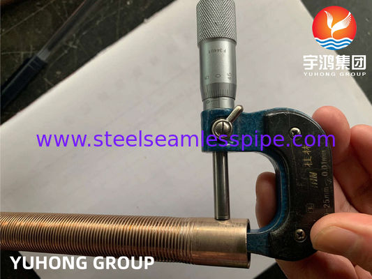 কপার নিকেল টিউব B111 C70600-O61 চিলার এয়ার কুলারের জন্য স্পাইরাল ফিন টিউব