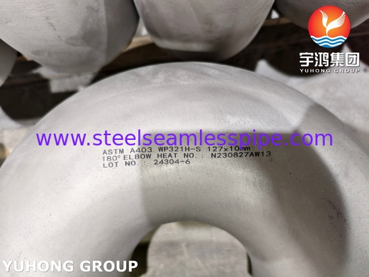ASTM A403 / ASME SA403 WP321H স্টেইনলেস স্টীল ফিটিং সিউমলেস 180° এলকোট B16.9