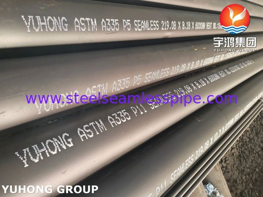 ASTM A335 P11 P22 ALLOY STEEL SEAMLESS PIPE SCH80 SCH40 কালো পেইন্টিং সারফেস তেল ও গ্যাসের জন্য বেভেলড প্লেইন শেষ