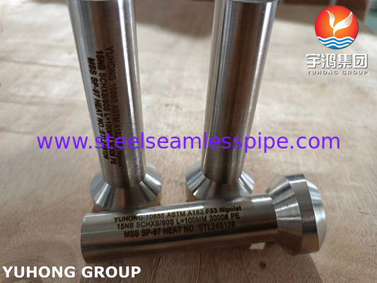 ASTM A182 F53 সুপার ডুপ্লেক্স স্টিল 2507 নিপোলেট ফিটিং MSS SP-97