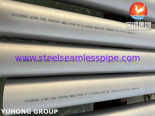 ASTM A790 S32750 ডুপ্লেক্স স্টেইনলেস স্টিল সীমলেস টিউব পাইপলাইন এবং পাওয়ার প্ল্যান্টের জন্য