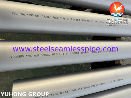 ASTM A790 UNS S32750 তেল ও গ্যাস অ্যাপ্লিকেশনের জন্য সিউমলেস অস্টেনাইটিক স্টেইনলেস সুপার ডুপ্লেক্স স্টিল পাইপ
