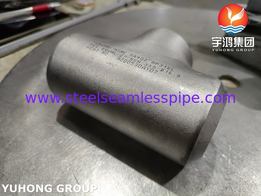 উচ্চ চাপ WP316L স্টেইনলেস স্টীল সমতুল্য Tee ASTM A403 সঙ্গতিপূর্ণ Buttweld ফিটিং
