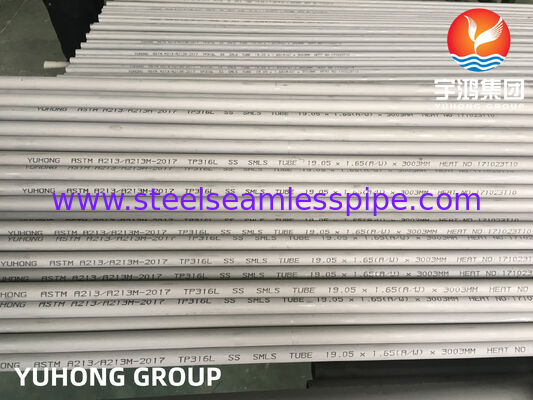 ASME SA213 TP316L / UNS S31603 / 1.4404 Stainless Steel Seamless Heat Exchanger Tube