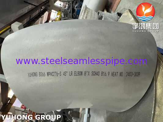 ASTM B366 WPHC276 / UNS N10276 BW পাইপ ফিটিং Hastelloy C276 Elbow 45 ডিগ্রী 90 ডিগ্রী