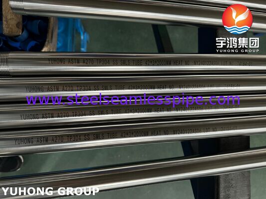 ASTM A270 TP304 3A স্টেইনলেস স্টীল স্যানিটারি টিউব ফর ফুড প্রসেসিং প্ল্যান্ট, এনপিটি থ্রেড শেষ