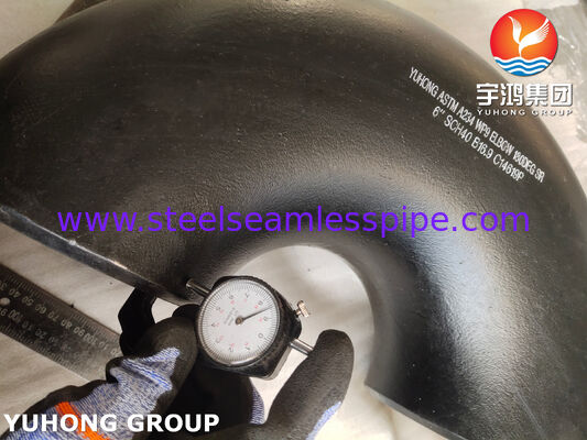 তেল, গ্যাস এবং জল পাইপলাইন সিস্টেমের জন্য ASTM A234 WPB উচ্চ শক্তি কার্বন ইস্পাত ৯০° কনুই বাট ওয়েল্ড কনুই লং রেডিয়াস (১.৫ডি)