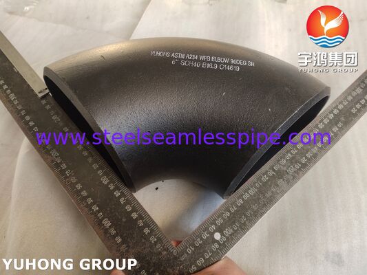 তেল, গ্যাস এবং জল পাইপলাইন সিস্টেমের জন্য ASTM A234 WPB উচ্চ শক্তি কার্বন ইস্পাত ৯০° কনুই বাট ওয়েল্ড কনুই লং রেডিয়াস (১.৫ডি)