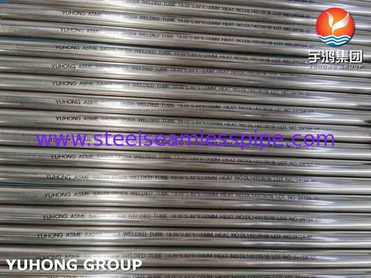 ASME SA249 উজ্জ্বল অ্যানিলড স্টেইনলেস স্টীল 304 ডস্টিলার জন্য ঝালাই টিউব, 3 / 4 " 20BWG