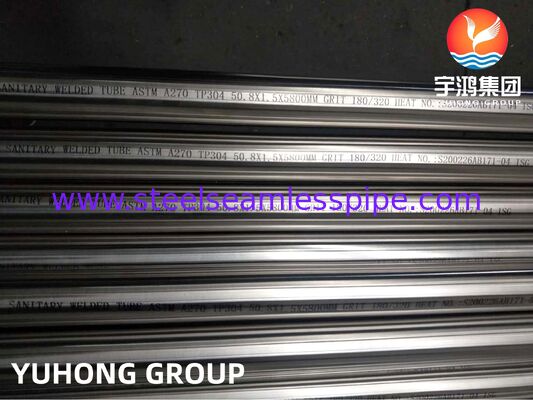 ASTM A270 TP304 স্যানিটারি স্টেইনলেস স্টীল ওয়েল্ডিং টিউবিং যান্ত্রিকভাবে পোলিশ এবং ইলেক্ট্রোপোলিশ ফিনিস এবং কাস্টমাইজড রা রুক্ষতার সাথে