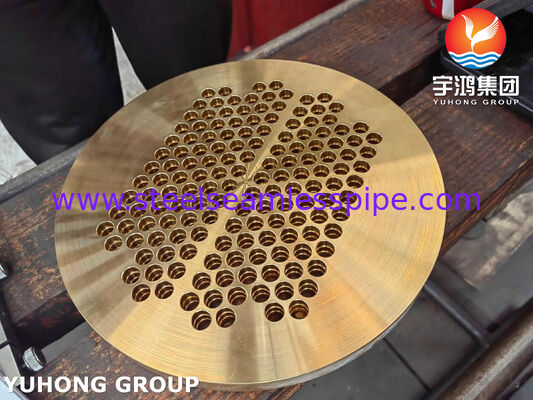 ASME SB171 C46400 সামুদ্রিক এবং তাপ এক্সচেঞ্জার অ্যাপ্লিকেশনগুলির জন্য ক্ষয় প্রতিরোধী বৈশিষ্ট্য সহ নৌ ব্রাস টিউব শীট