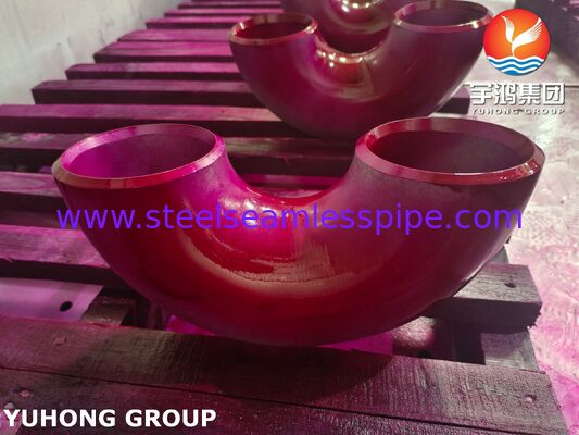 ASTM A234 WP22 CL1 / CL3 অ্যালয় স্টিল বাটওয়েল্ড ফিটিং 180 ডিগ্রি কনুই ব্ল্যাক পেইন্টেড