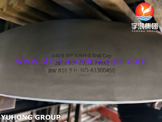 ASME SA403 / ASTM A403 WP304H শেষ ক্যাপ ASME B16.9 স্টেইনলেস স্টীল Buttweld পাইপ ফিটিং