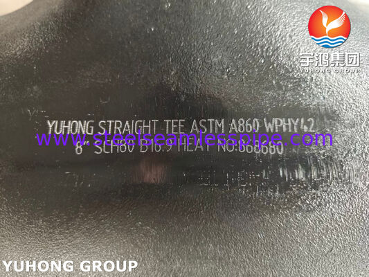 ASTM A860 WPHY 42 কার্বন স্টিল স্ট্রেইট টি ASME B16.9 স্টিল বাটওয়েল্ড পাইপ ফিটিং