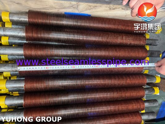 এয়ার কুলারের জন্য CU-T2 কপার ফিন সহ ASTM A106 Gr.B এম্বেডেড ফিনড টিউব