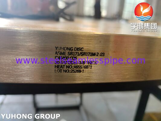 কপার অ্যালোয় গোলাকার প্লেট নৌ ব্রাস ASME SB171 C46400 O25 Forged DISC
