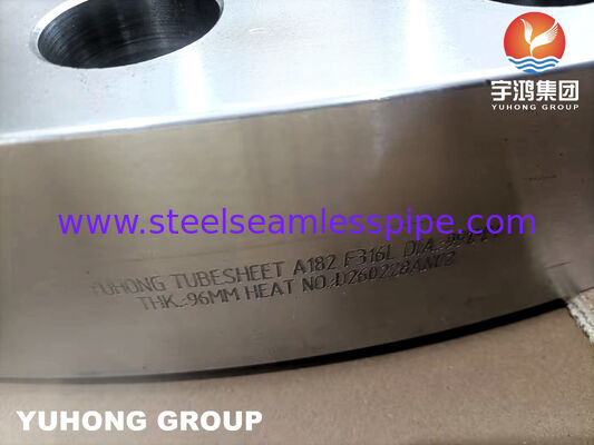 ASTM A182 F316L স্টেইনলেস স্টীল কাঠামোগত টিউব শীট তাপ এক্সচেঞ্জারগুলির জন্য সুনির্দিষ্ট মেশিনযুক্ত টিউব গর্ত সহ