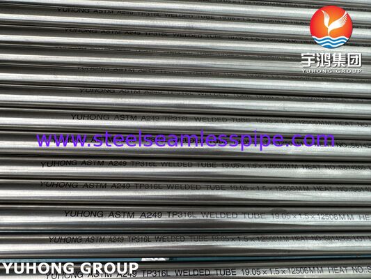 Bright Annealed Tube , ASTM A249 TP316L Welded Stainless Steel Tube For Nuclear Power Plant