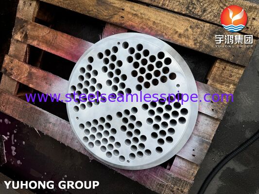 ASME SA240 SS304 হিট এক্সচেঞ্জার টিউব শীট পেট্রোকেমিক্যাল সার্ভিসের জন্য ক্ষয়রোধী নির্ভুল CNC-ড্রিল্ড