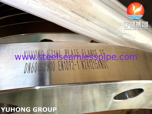EN 1092-1 F316L স্টেইনলেস স্টিল ফ্ল্যাট ফেস FF ফ্ল্যাঞ্জ PN16 পাইপিংয়ের জন্য