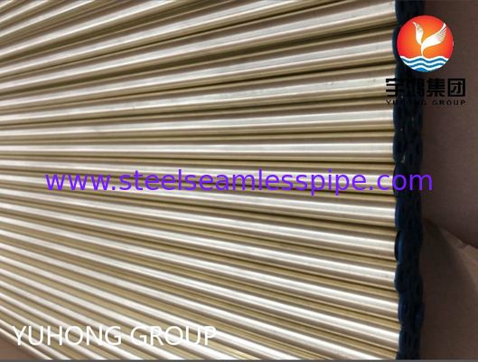 ASTM B111 C44300 O61 তাপ বিনিময়কারীর অ্যাপ্লিকেশনের জন্য নির্বিঘ্ন কপার টিউব পিতল কপার রাউন্ড টিউব