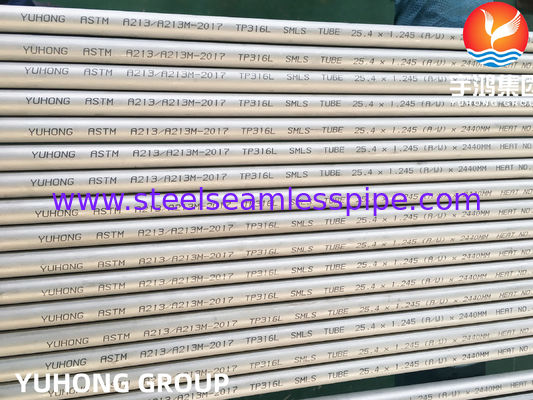 ASTM A213 TP316L S31603 SUS316L স্টেইনলেস স্টীল বিজোড় হিট এক্সচেঞ্জার টিউব
