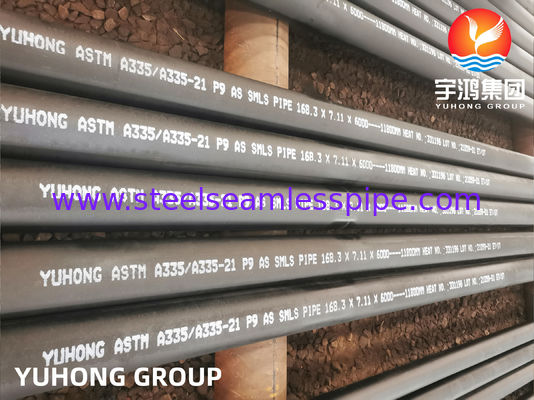 P9 অ্যালয় স্টিল সিমলেস পাইপ ASTM A335 / ASME SA335 কালো আবরণ