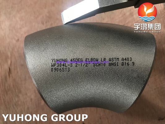 ASTM A403 WP304L-S স্টেইনলেস স্টীল সিমলেস ফিটিং কনুই B16.9 অনুমোদিত