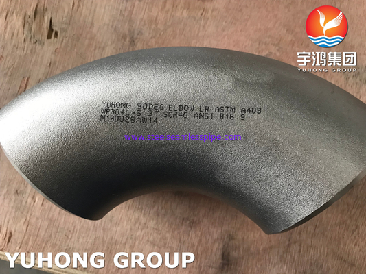 ASTM A403 WP304L-S স্টেইনলেস স্টীল সিমলেস ফিটিং কনুই B16.9 অনুমোদিত