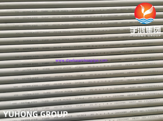ASTM A269 TP304 স্টেইনলেস স্টীল সীমলেস টিউব অ্যানিলড এবং আচারযুক্ত। BE/PE