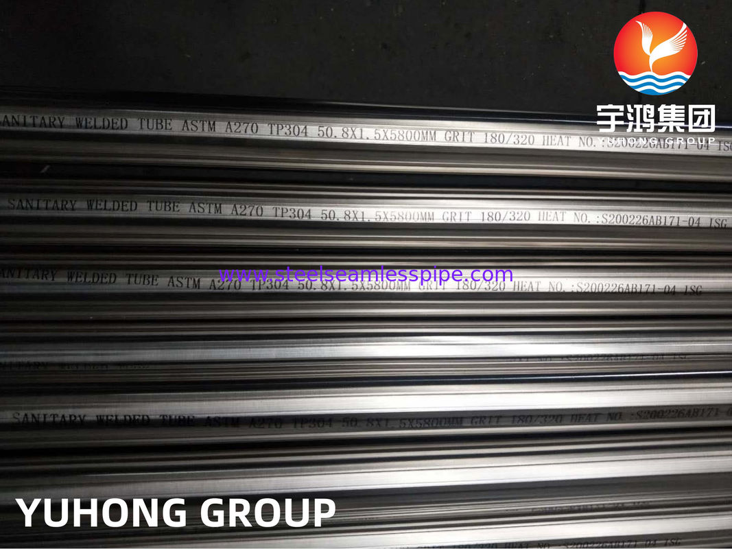 ASTM A270 TP304 স্যানিটারি স্টেইনলেস স্টিল সিমলেস পাইপ পালিশ করা পৃষ্ঠ এবং ক্ষয় প্রতিরোধ ক্ষমতা সহ