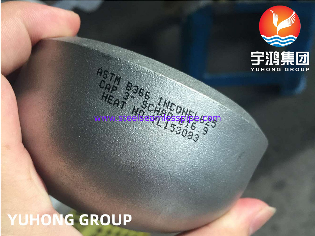 ASTM B366 Inconel 625 ক্যাপ স্টিল পাইপ ফিটিংস B16.9 তেল গ্যাস পাওয়ার জেনারেশন