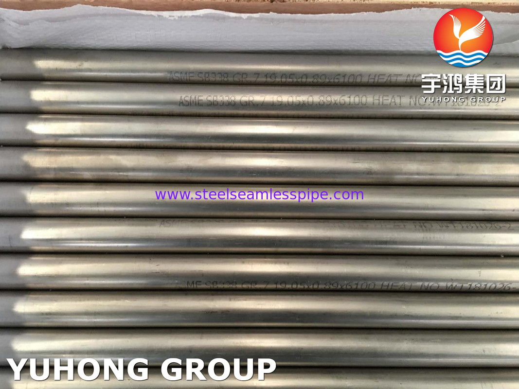 কনডেনসার হিট এক্সচেঞ্জারের জন্য ASTM B338 Gr7 বিজোড় এবং ঢালাই টাইটানিয়াম খাদ টিউব