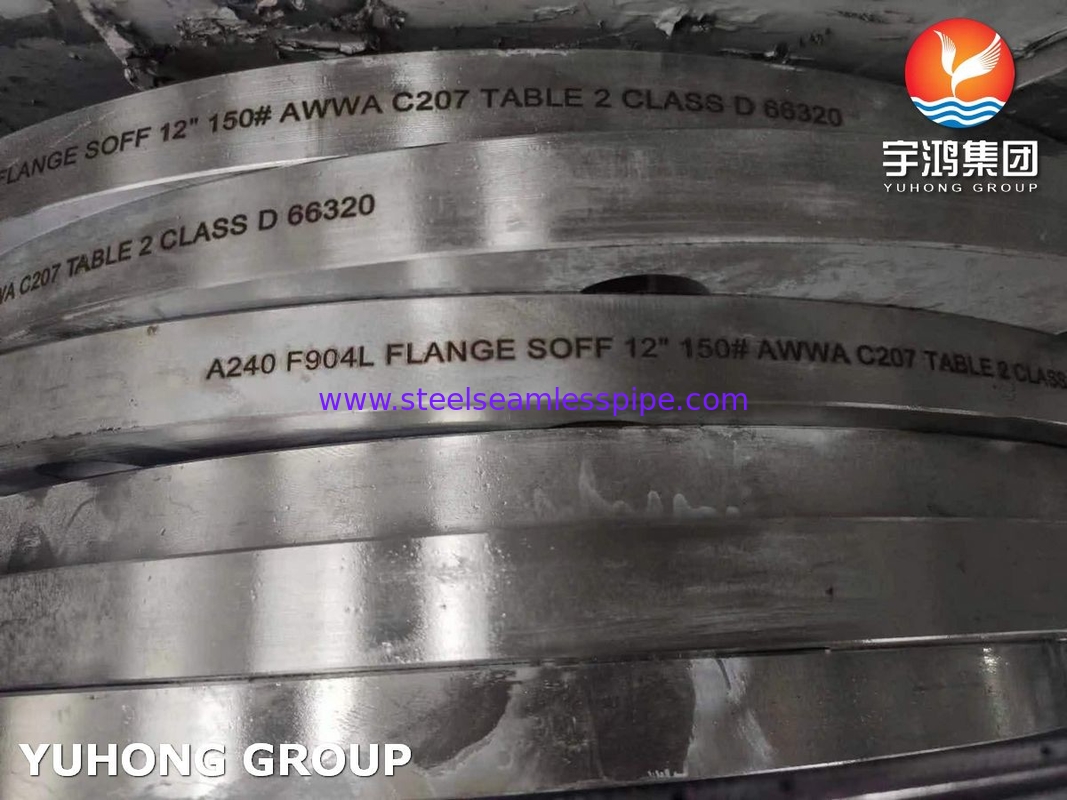 ASTM A240 F904L স্টেইনলেস স্টীল AWWA C207 টেবিল 2 ক্লাস ডি এফএফ ফ্ল্যাঞ্জের উপর স্লিপ