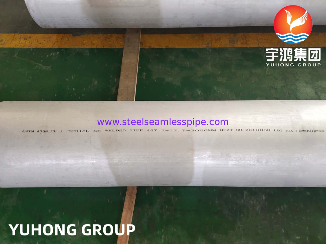 ASTM A358 Gr.1 TP316L স্টেইনলেস স্টীল ওয়াটার ট্রিটমেন্ট প্ল্যান্টের জন্য ঝালাই পাইপ