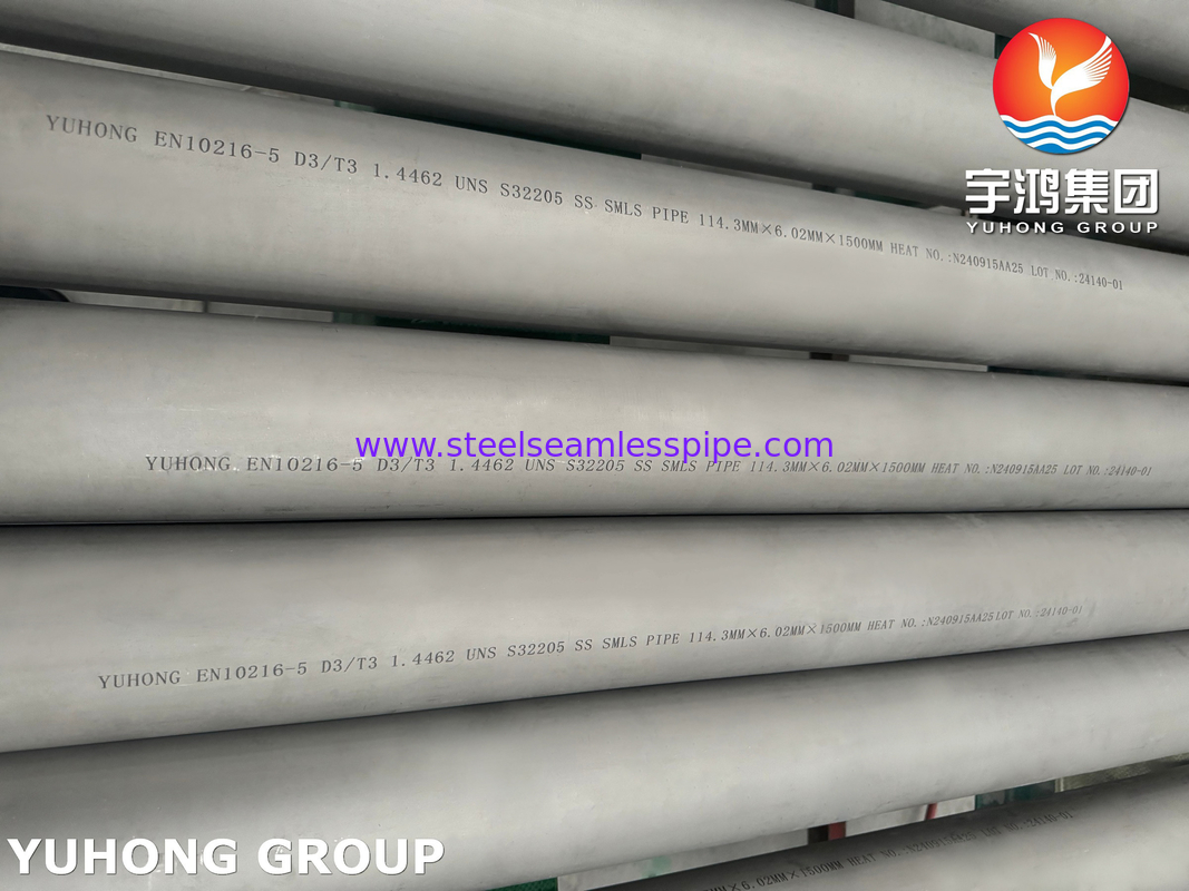 EN 10216-5 1.4462 / UNS S32205 SAF ডুপ্লেক্স 2205 স্টেইনলেস স্টীল সিউমলেস পাইপ