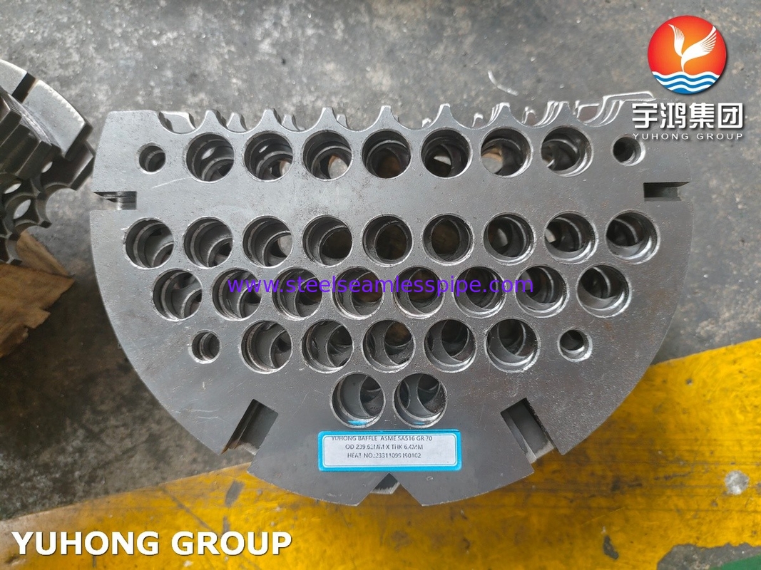 ASME SA516 গ্রেড 70 কার্বন ইস্পাত তাপ এক্সচেঞ্জার জন্য Baffle প্লেট NACE MR0175 সঙ্গতিপূর্ণ