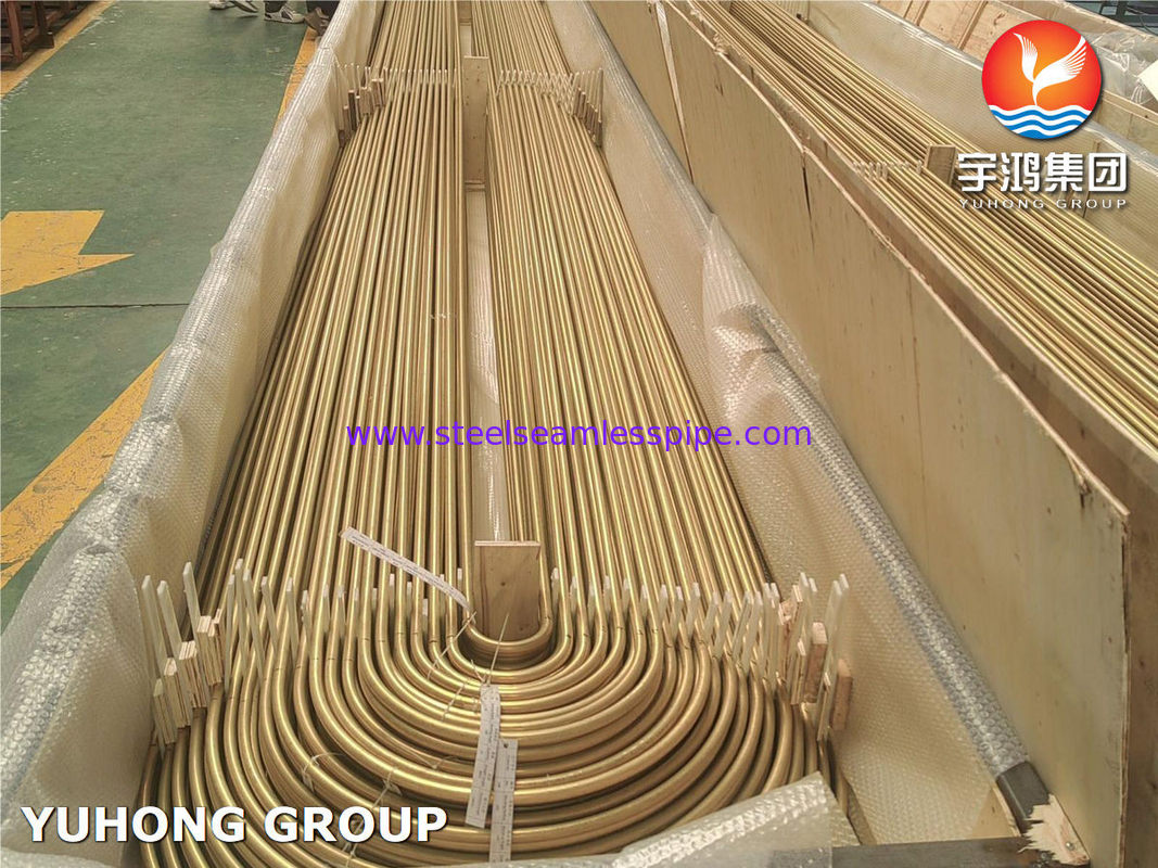 অ্যালুমিনিয়াম ব্রাস ASME SB111 C68700 U বন্ড তাপ এক্সচেঞ্জার টিউব জন্য শোধনাগার কুলার