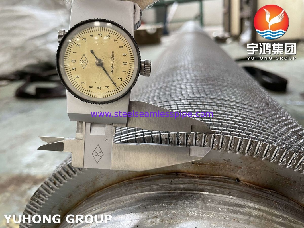 ASME SA312 TP347 স্টেইনলেস স্টীল HFW Serrated Tube With Stainless Fin Strip For Economizer