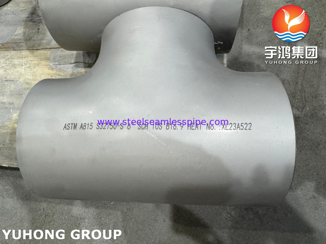 ASME B16.9 সুপার ডুপ্লেক্স 2507 ফিটিং ASTM A815 WPS32750 BW সুপার ডুপ্লেক্স টি