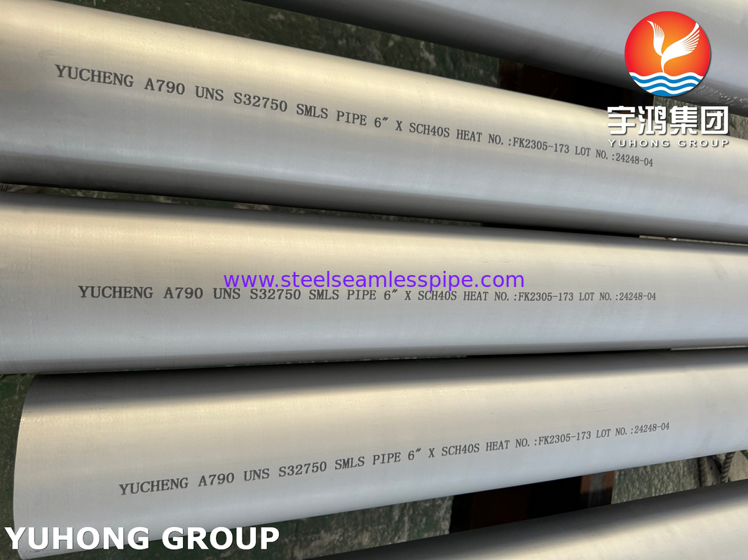 ASTM A790 S32750 ডুপ্লেক্স স্টেইনলেস স্টিল সীমলেস টিউব পাইপলাইন এবং পাওয়ার প্ল্যান্টের জন্য