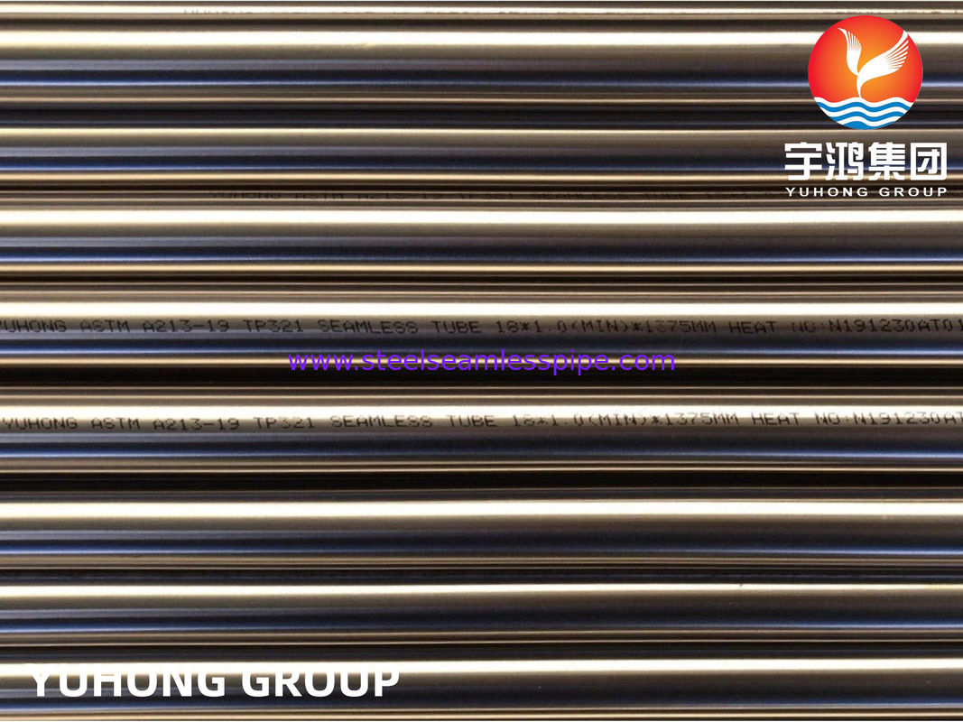 ASME SA213 TP321 খাদ্য শিল্পে উচ্চ তাপমাত্রার জন্য উজ্জ্বল টিউব BA