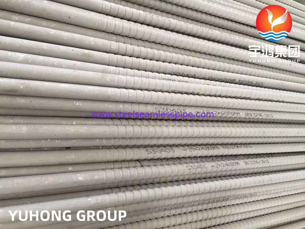তাপ বিনিময়কারীর জন্য TP304 / TP304L TP316 / TP316L স্টেইনলেস স্টিলের ঢেউখেলানো ফিন টিউব
