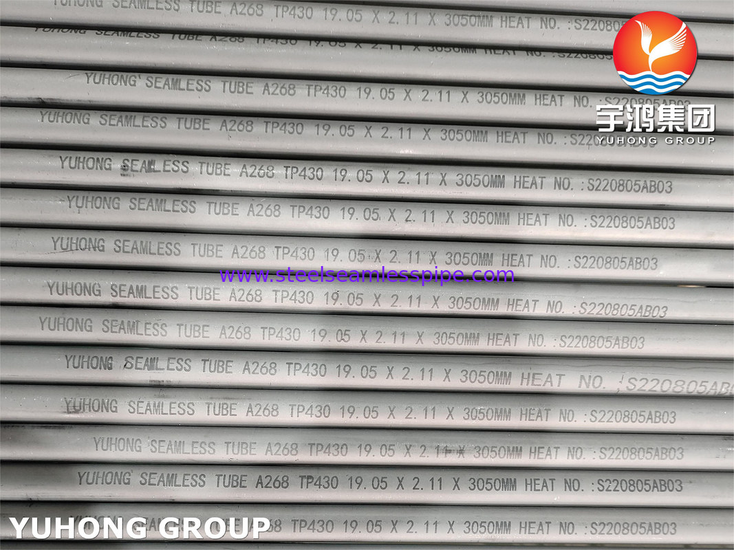 এএসটিএম এ২৬৮ টিপি৪৩০ উচ্চ তাপমাত্রা সেবা জন্য বিজোড় Ferritic এবং Martensitic স্টেইনলেস স্টীল টিউব